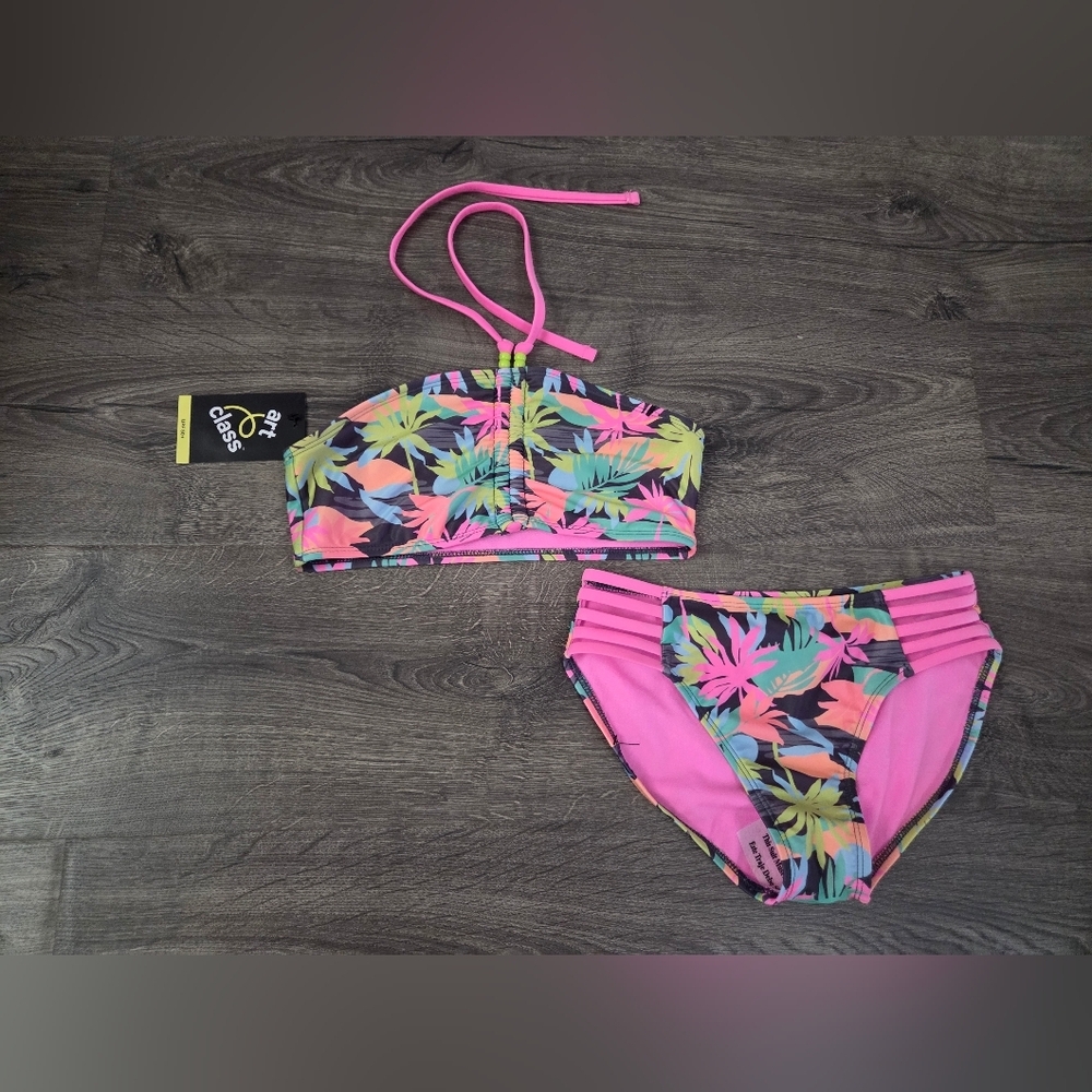 Art Class Tropical Girls 2pc Swimsuit Size 10/12 NWT